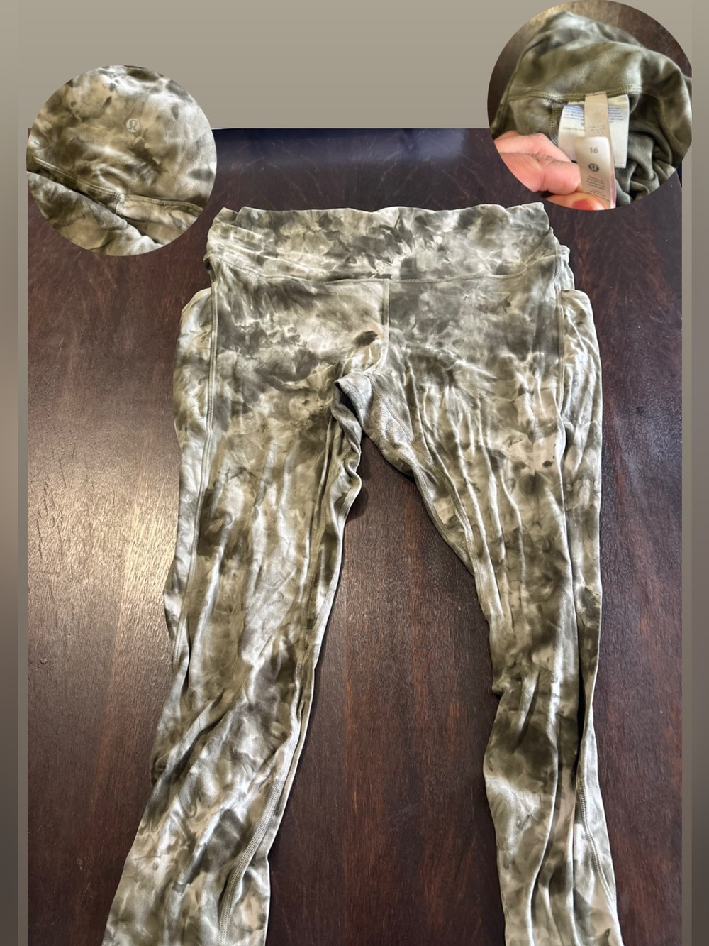lululemon athletica Olive Tie-Dye High-Rise Leggings